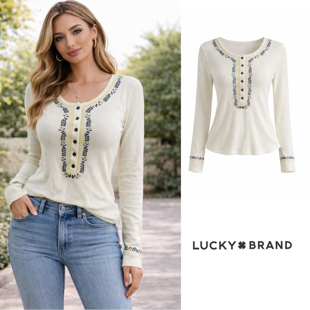 NEW Lucky Brand Embroidered Thermal